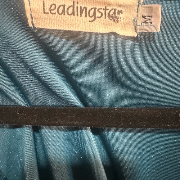 Luxurious Teal Velvet Long Sleeve Ruched Dress Size M - Picture 2 of 5